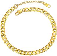 🔗 18k gold plated resizable anklet chain for women and men - figaro/wheat/twist rope/cuban foot bracelet | strong clasp | comes with gift box - chainspro logo
