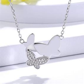 img 1 attached to 🦋 925 Sterling Silver CZ Generations Jewelry: Three Butterfly Necklace for Mother, Daughter, and Grandma - Perfect Birthday Gifts