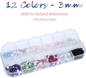 img 2 attached to 💎 Amaoz Rhinestone Jewel Pickup Tool - Dual-ended Dotting Pen for Nails, Crafts, and Eye Makeup - 3500PCS of Flat Back Gems and Round Rhinestones - Mix SS4 6 10 12 16 - Perfect for Clothes and Shoes