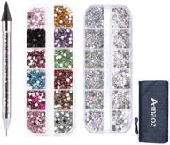 💎 amaoz rhinestone jewel pickup tool - dual-ended dotting pen for nails, crafts, and eye makeup - 3500pcs of flat back gems and round rhinestones - mix ss4 6 10 12 16 - perfect for clothes and shoes logo