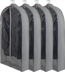 img 4 attached to Hanging Garment Bags with 5” Gusset - 40” Clear Clothing Storage Suit Bags - Breathable Fabric Clothes Storage Containers - Strong Zipper Closet Hanging Garment Clothes Cover