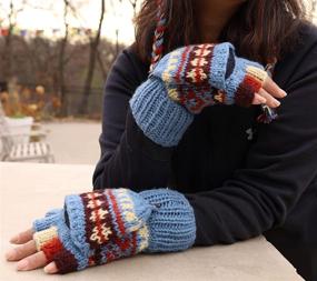 img 3 attached to 🌈 Stylish KayJayStyles Rainbow Convertible Fingerless Mittens: Unmatched Versatility and Vibrant Style!