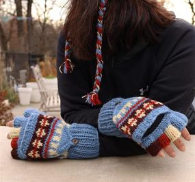 img 2 attached to 🌈 Stylish KayJayStyles Rainbow Convertible Fingerless Mittens: Unmatched Versatility and Vibrant Style!