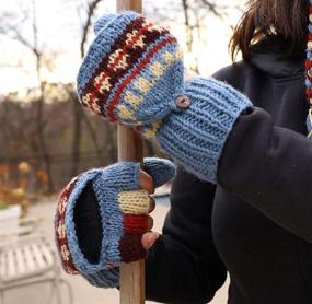 img 1 attached to 🌈 Stylish KayJayStyles Rainbow Convertible Fingerless Mittens: Unmatched Versatility and Vibrant Style!