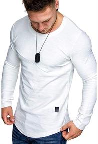 img 4 attached to Стильные мужские футболки с круглым вырезом для атлетичных модных энтузиастов.