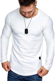 img 3 attached to Стильные мужские футболки с круглым вырезом для атлетичных модных энтузиастов.