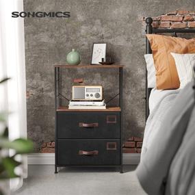 img 2 attached to SONGMICS Nightstand Vertical Industrial ULVT003B01