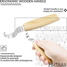 img 2 attached to 🔪 Hutsuls Razor Sharp Wood Carving Hook Knife Tool - Right-Handed Spoon Carving Knife for Beginners. Perfect Gift Box for Kuksa Carving Hobbies. Suitable for Men, Women, Adults, and Kids.