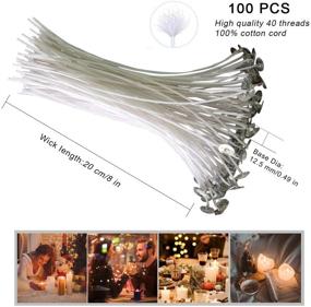 img 2 attached to Homankit Candle Making Supplies: 100 Pieces of 🕯️ 8-Inch Cotton Candle Wicks for DIY Candle Making Kit