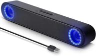 lenrue usb-powered computer speakers with led lights – plug and play for desktop computer laptop (usb-black) logo