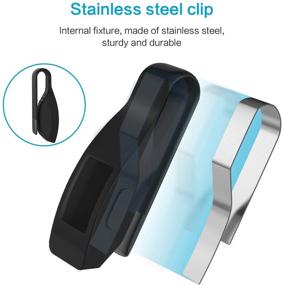 img 2 attached to 📌 EEweca 2-Pack Clip for Fitbit Inspire or Inspire HR Holder Accessory, Black and Sangria - Ideal for Fitbit Inspire 1 and Inspire HR 1