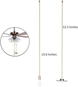 img 3 attached to Brass Ceiling Fan Pull Chains with 3mm Diameter Beaded Ball, Set of 13.6 Inches Fan Pulls, Including Connector