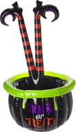amscan 55-inch tall inflatable witch cauldron cooler with sticking out legs logo