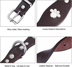 img 3 attached to Premium Handmade Genuine Leather Dog Collar - Stylish Luxury for Small/Medium Dog Breeds