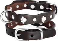 premium handmade genuine leather dog collar - stylish luxury for small/medium dog breeds logo