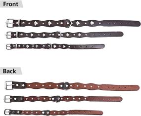 img 1 attached to Premium Handmade Genuine Leather Dog Collar - Stylish Luxury for Small/Medium Dog Breeds