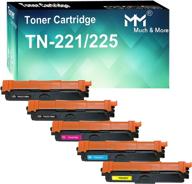 🖨️ mm much & more tn-221 tn-225 toner cartridge replacement - compatible with brother hl-3140cw hl-3170cdw hl-3180cdw mfc-9130cw mfc-9330cdw mfc-9340cdw printer - 5-pack, 2x b+c+m+y logo