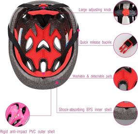 img 2 attached to MoKo Kids Helmet, Adjustable Bike Helmet for Boys and Girls Ages 3-10, Sports Protective Gear Set with Knee Pads, Elbow Guards, and Wrist Pads, Ideal for Roller Skating, Skateboarding, Bicycling, and Scootering