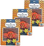 🎃 spooky season essential: set of 9 giant halloween pumpkin lawn bags for festive decorations & easy cleanup (3 sizes) logo