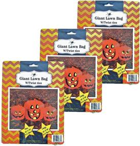 img 1 attached to 🎃 Spooky Season Essential: Set of 9 Giant Halloween Pumpkin Lawn Bags for Festive Decorations & Easy Cleanup (3 Sizes)