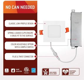 img 3 attached to OSTWIN Ultra Thin Temperature Selectable LED Panel Light: Choose from 3000K, 4000K, or 5000K Options