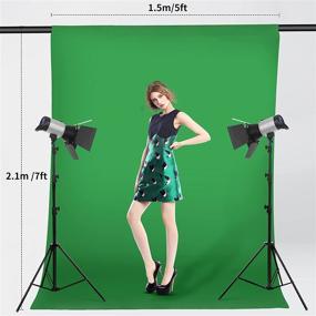 img 3 attached to 📸 MOHOO 5x7 ft Green Screen Backdrop with 6 Ring Clips - Wrinkle-Free, Portable Thickened Chromakey Greenscreen Background for Zoom, Kids Studio, Video, and Photo Photography