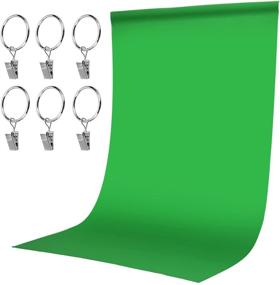 img 4 attached to 📸 MOHOO 5x7 ft Green Screen Backdrop with 6 Ring Clips - Wrinkle-Free, Portable Thickened Chromakey Greenscreen Background for Zoom, Kids Studio, Video, and Photo Photography