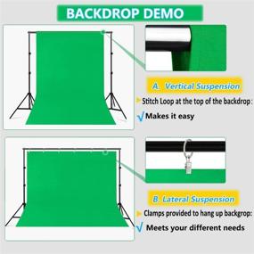 img 2 attached to 📸 MOHOO 5x7 ft Green Screen Backdrop with 6 Ring Clips - Wrinkle-Free, Portable Thickened Chromakey Greenscreen Background for Zoom, Kids Studio, Video, and Photo Photography