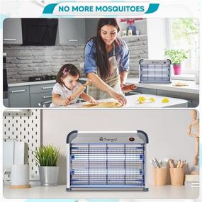 img 2 attached to 🦟 Triango3 Bug Zapper Indoor - Powerful 3000V Fly Traps for Indoors - Electric Mosquito and Fly Zapper - Blue Light 20W Bulbs - Removable Washable Tray - Extra Long Cable