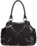 👜 gothic alternative purse bag: lost queen stand still handbag with woven pentagram design logo