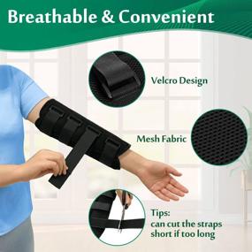 img 3 attached to 🤕 Immobilizing Elbow Splint Brace for Ulnar Nerve Entrapment and Cubital Tunnel during Sleep - Night Support Arm Brace for Tennis Elbow, Arthritis Pain Relief, and Restraint Wrap - Adjustable Arm Band (Size L)