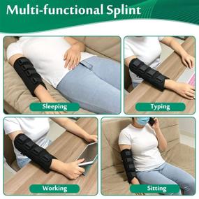 img 1 attached to 🤕 Immobilizing Elbow Splint Brace for Ulnar Nerve Entrapment and Cubital Tunnel during Sleep - Night Support Arm Brace for Tennis Elbow, Arthritis Pain Relief, and Restraint Wrap - Adjustable Arm Band (Size L)