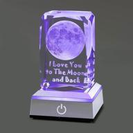 🌙 hochance 3d moon crystal lamp with led colorful light base - perfect christmas, birthday, and anniversary gift for girlfriend, wife, mom, women - funny night light, thanksgiving present логотип