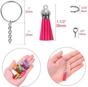 img 1 attached to 🗝️ Tassel Keychain Set by Cridoz - Includes 400pcs Key Chains and Tassels with 100pcs each of Keychain Tassels, Key Chain Rings, Jump Rings, and Screw Eye Pins - Ideal for Acrylic Keychain Blanks, Resin Keychain, and Keychain DIY Craft Projects