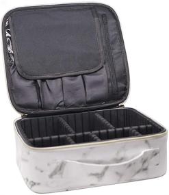 img 2 attached to 💄 Stylish and Functional Marble Makeup Organizers: LKE Cosmetic Bags & Waterproof Travel Case