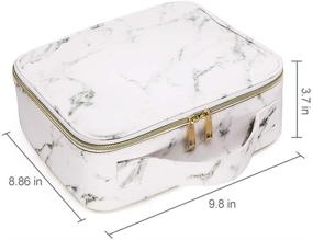 img 3 attached to 💄 Stylish and Functional Marble Makeup Organizers: LKE Cosmetic Bags & Waterproof Travel Case