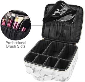 img 1 attached to 💄 Stylish and Functional Marble Makeup Organizers: LKE Cosmetic Bags & Waterproof Travel Case