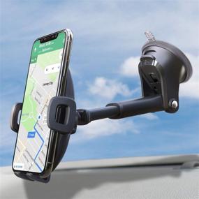 img 4 attached to 📱 Universal Dashboard & Windshield Phone Holder - Strong Suction Cup Mount for Car, Sturdy Gel Pad, Compatible with iPhone, Samsung & Other Smartphones