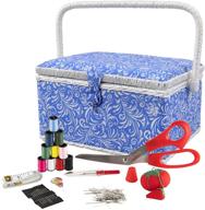 🧵 convenient and stylish singer 07228 sewing basket with sewing kit, needles, thread, pins, scissors, and notions logo