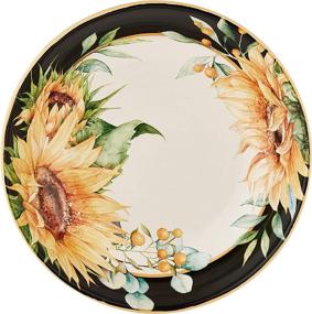 img 3 attached to 🌻 Vibrant Certified International Sunflower Serving Colored: Elevate Your Tableware with Colorful Delight!