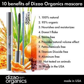 img 3 attached to 🌿 ЧУДО! 2 шт. DIZAO ORGANICS - 95% органической 100% натуральной увлажняющей черной туши для ресниц с экстрактом рисового отруби и кофейных зерен. Произведено в США.