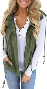 img 3 attached to 🧥 Hestenve Military Sleeveless Drawstring Women's Lightweight Coats, Jackets, and Vests for Better SEO