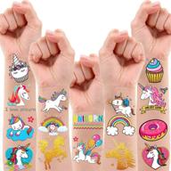 🎉 partywind 30 styles metallic glitter temporary tattoos: fun unicorn birthday party supplies, decorations, game & favor accessories for girls logo