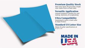 img 2 attached to 🔵 Vibrant 65lb Cover Cardstock Paper - 8.5 x 11 inch - 25 Sheets in Bright Blue