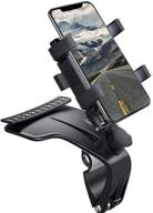 📱 360° adjustable car phone holder mount with universal clip for dashboard and rear view mirror - compatible with iphone and android - enhance hud navigation logo