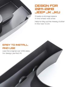 img 2 attached to 🔄 Савадикар контейнер для хранения в колесных арках для Jeep Wrangler JK JKU 2011-2018 - увеличьте объем багажника с левой грузовой поддоном - черный, 1 шт.