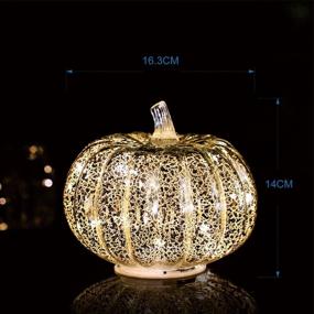 img 3 attached to 🎃 Romingo Mercury Glass Pumpkin Light: Timer-Enabled Halloween, Fall, and Thanksgiving Decor – Silver, 5.5 inches