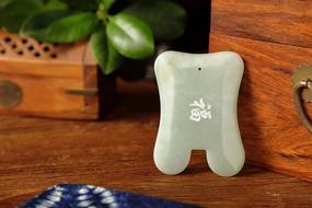 img 3 attached to Gua Sha Facial Massage Tool with Genuine Jade Board and 🌿 Chinese Character Blessing - Ideal for Spa Treatment, Facial Massage, and Back Massage