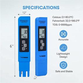 img 2 attached to 🔵 Ultimate Accuracy VIVOSUN TDS Tester 3-in-1: TDS EC & Temperature Meter - High Precision Digital Water Quality Analysis (Blue)