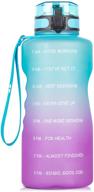 💧 73oz motivational water bottle half gallon - 1 by one with straw, time marker, and leakproof design - large bpa free water jug for daily hydration, sports logo